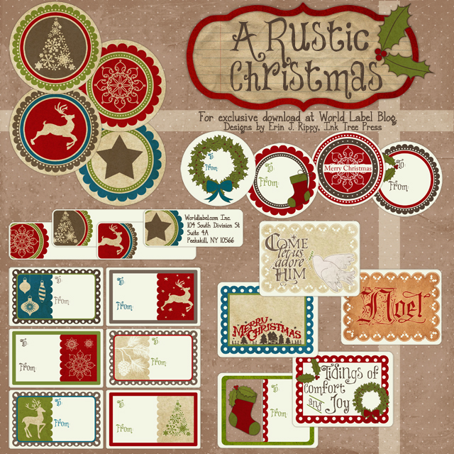 A Rustic Christmas Printable Label Set  Free printable labels & templates,  label design @WorldLabel blog!